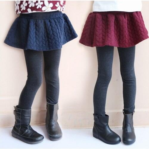 Solid Blue Red Lotus Leaf Skirt Clothes Plus Velvet Toddler Children Sweatpants 2020 Kid Trouser Autumn Leggings for Girls Pants