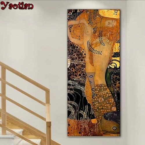 DIY Diamond Painting Gustav Klimt Abstract Nude Woman Diamond Embroidery Full Display Diamond Mosaic Rhinestone Painting