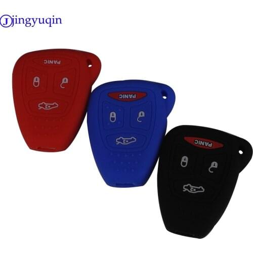 For Dodge Chrysler Jeep Dakota Durango Charger 300 Aspen Grand C For 3+1 Panic 4 Buttons Silicone Remote Car Key Cover Case