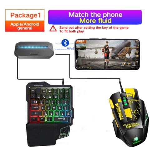 Eat Chicken RGB Throne Mobile Game One-handed Keyboard and Mouse Game Keybord Mice Converter for Iphone Android Phone Game