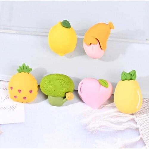 20Pcs Mini Fruits Flat back Resin Cabochon Kawaii Banana Peach Lemon Phone Decoration DIY Jewelry Making Scrapbook Accessories