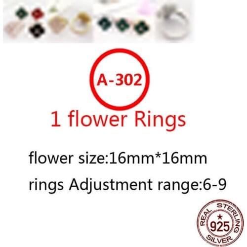 A302 S925 ring personality fashion classic four-leaf clover clover shape temperament couple ladies jewelry new hot
