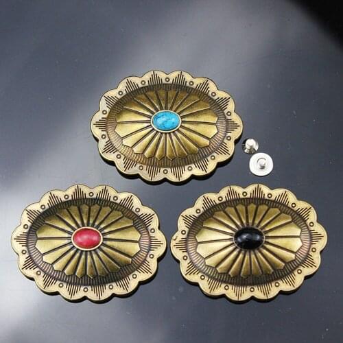 DIY leather craft big size vintage brass color belt wallet clothes decoration screws button 15pcs/lot