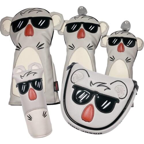 Cool Koala Premium Leather Golf Head Covers for Driver & Fairway Woods & Hybird & Putter Magnetic Closure