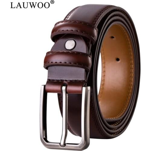 LAUWOO Men Reversible Casual High Quality Belt Man Genuine Leather Belt Male Strap Luxury Trouser Jeans Dress Belt For women