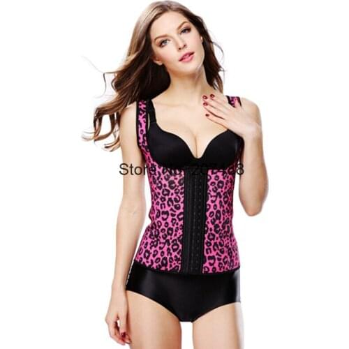 Leopard latex waist trainer waist Trainer corsets minceur waist cincher gaine amincissante corset underbust slimming belt korse