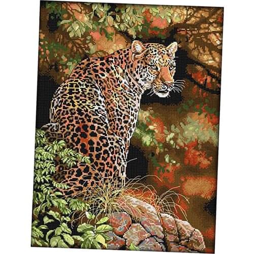 Leopard Animal Dimensions Stamped Cross Stitch Embroidery Craft Decoration