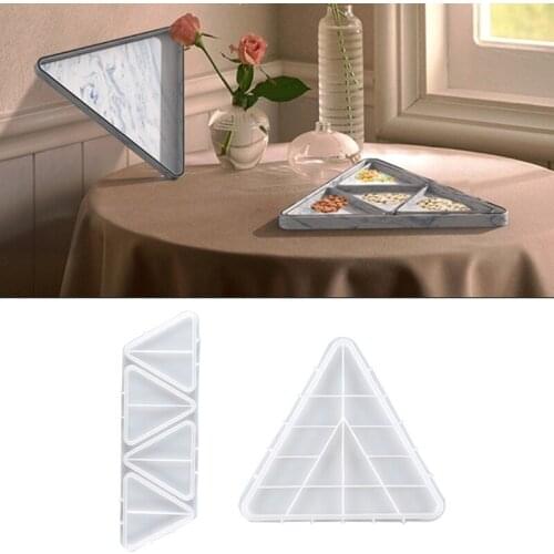 Multi-purpose Triangle Platter Resin Mold Fruit Nut Storage Tray Silicone Mould