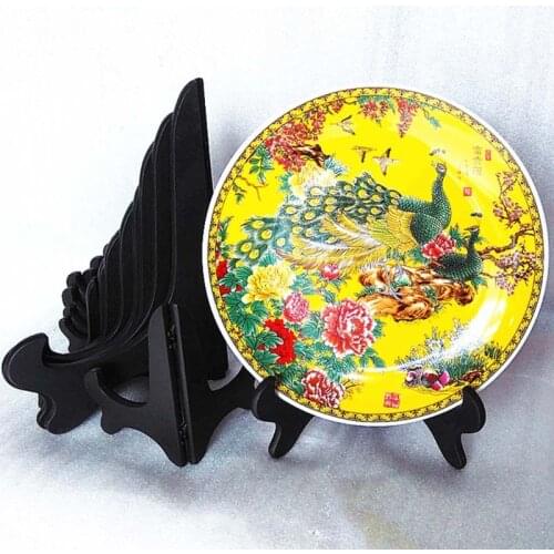 2/2.5/3/4/5 Inch Black Plastic Easel Plate Bowl Storage Display Stand Picture Frame Photo Pedestal Collectibles Holder Wedding H
