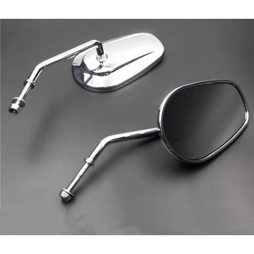 Motorcycle Chrome 8mm Oval Rear View Side Mirrors Motorcycle Street bike For Harley Dyna Electra Glide FLHR Sportster 1200 883