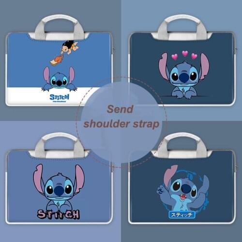 New DISNEY Stitch Star Wars Cute Laptop Bag Case for Macbook Air Pro 13 14 15.6 Laptop Briefcase Sleeve Waterproof Bag For Dell