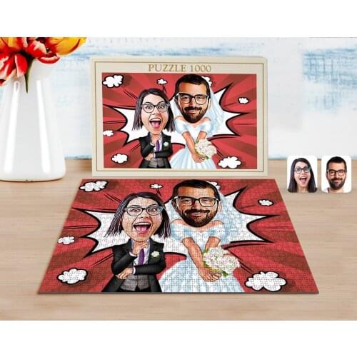 Personalized Valentine Caricature of 1000 Piece Professional Puzzle-16