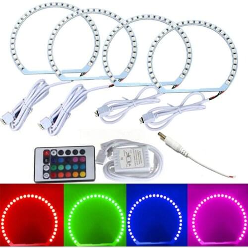 Semi Circle,Car Angel Eyes LED Car Halo Ring Light,12V DC,RGB Color, 131mm*4, DRL,For BMW E36,E39,E46,E318A04