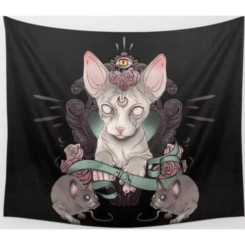 Sphynx Dark Wall Tapestry Wall Hanging Tapestries Wall Decor Bedspread Coverlet Bedding Towel Throw Decorative Yoga Mat