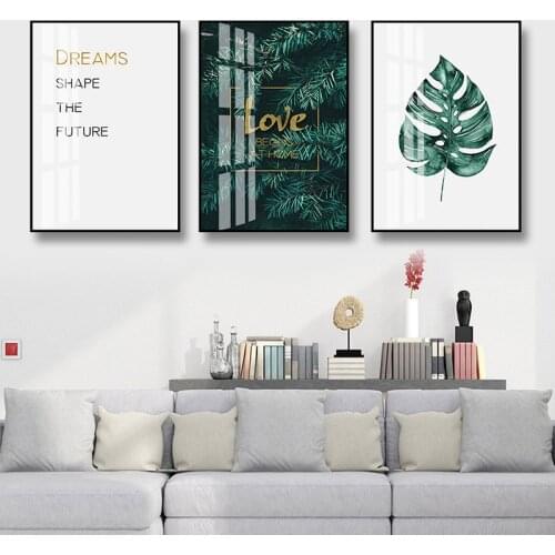 Fresh Green Tropical Plants Leaf Nordic Posters And Prints Wall Art Canvas Painting Decoration Wall Pictures For Living Room