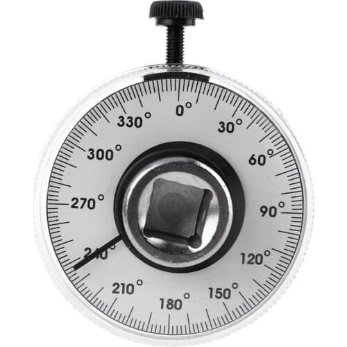 Torque Angle Ruler Protractor 360 Degree 1/2 Inch Drive Meter Auto Angle Rotation Measure Tool with Wrench Angle Gauge