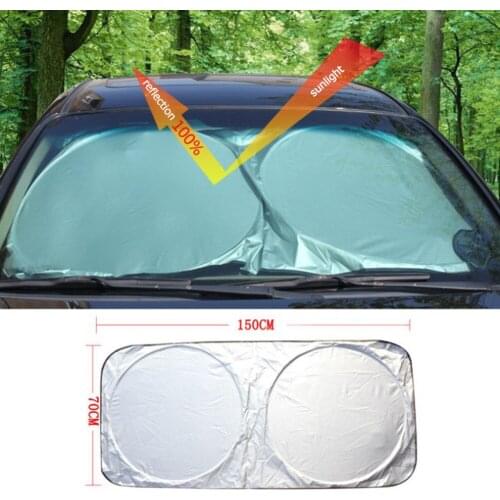 UV Protection Shield Car Foldable Sun Shade Windshield Durable Reflective Block Heat Cover Anti Snow Ice 150*70cm