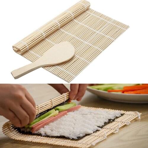 1pc DIY Sushi Rolling Roller Bamboo Material Maker Mat Sushi Tool Bamboo Rolling Mat For Kitchen Accessories Tools 1065D