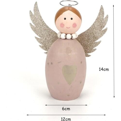 Christmas wood angel 1pc Angel Wings toys Chrismas decorations star heart pattern holiday small gift Party diy Decoration