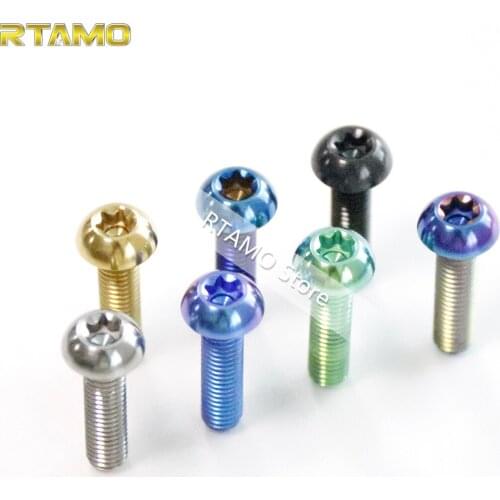 Titanium Button Bolts M5X10/12 /14/20mm Torx Pan Head Screws for Bike Disc Brake Rotors Motorcyle Car Parts