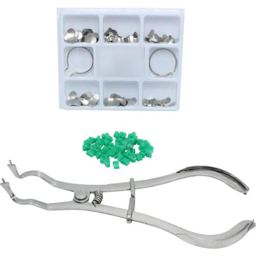 100Pcs Dental Matrix Sectional Contoured Metal Matrices No.1.398+ Matrix Band Forming Clip+40pcs wedges silicone Matrix kit