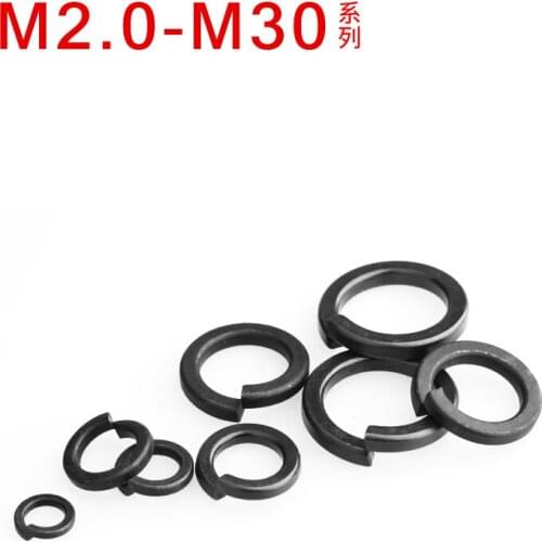 2/50pcs M2 M2.5 M3 M4 M5 M6 M8 M10 M12 M14 M16 M18 M30 DIN127 GB93 Black Grade 8.8 Steel Spring Washer Split Lock Elastic Gasket