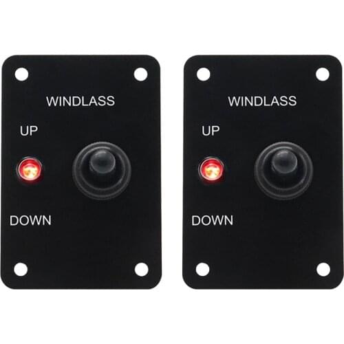 2 Pieces Anchor Windlass Up/Down Toggle Switch Panel With LED , 12V