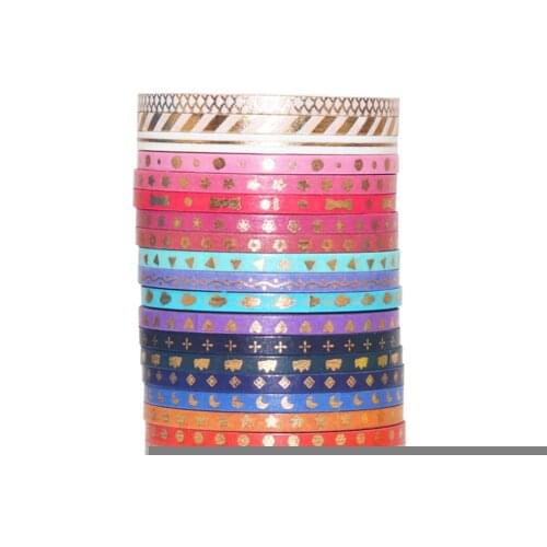3MM Washi Tape Set 24 Colors Ultra- Thin Scrapbook Tape For DIY Hand Account Edge Decoration Adhesive Tape