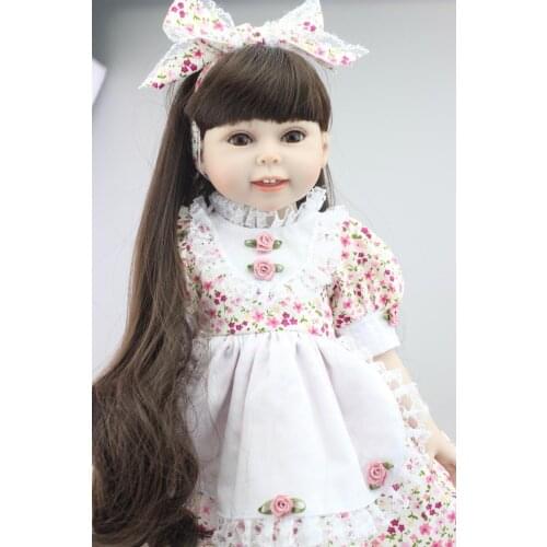 45cm Handmade Full Body Vinyl Reborn American Dolls Realistic Silicone Baby Doll Beauty girl Toys for Children Gift