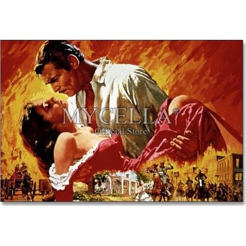 Diy Diamond Painting Gone With The Wind Happy Full Diamond Embroidery Decorated Living Room Full Mosaic Rhinestone Cross Stitch