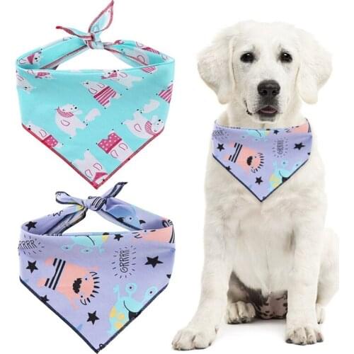 Pet Dog Bandana Small Medium Dog Cat Adjustable Scarf Cotton Dog Puppy Bandanas Bibs Pet Dog Grooming Accessories