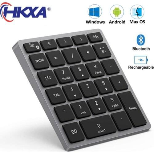 Bluetooth 3.0 Wireless Numeric Keypad 28 Keys Digital Keyboard for Accounting Teller Windows IOS Mac OS Android PC Tablet Laptop