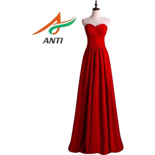 ANTI Elegantly Simple Sweatheat Formal Evening Gowns 2018A-Line Evening Dress Long Robe De Soiree For Wedding Party Dresses