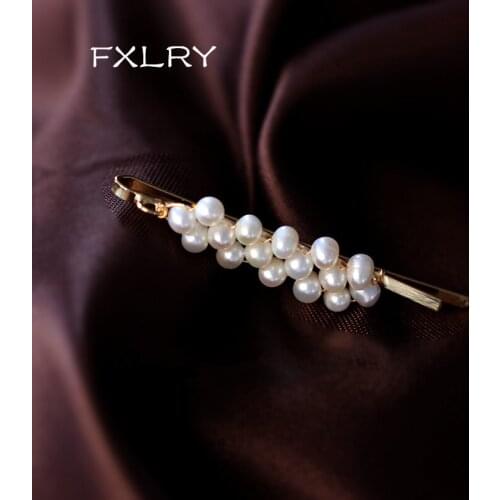 FXLRY Original Handmade Natural Pearl Exquisite Hairpin Side Clip Side Clip Headdress