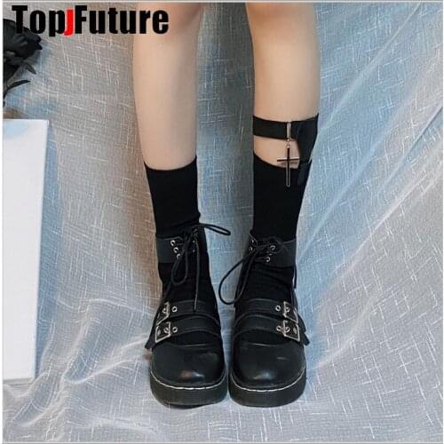 JK dark sock childrens Black Punk uniform garter belt socks clip on leg ring anti slip Japanese leg cross style socks