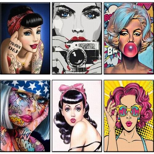 Sexy Beauty Women Oil Painting On Canvas Handmade Unique DIY Gift Cool Girl Figure Picture By Numbers Home Wall Art Decor