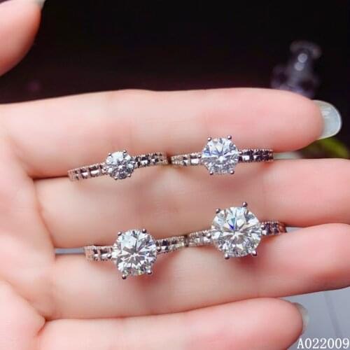 KJJEAXCMY Fine Jewelry Womens 925 Sterling Silver Inlaid 0.5/1/2/3 Carat Mosang Diamond Popular Ring