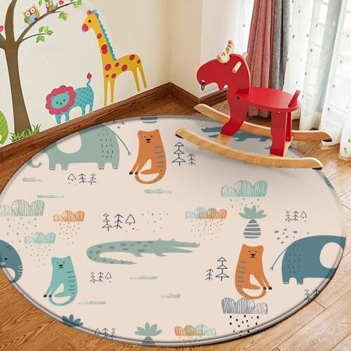 Good QualityCute Animals Flannel Pattern Carpet Rug Cartoon Floor Rug For Living Room Bedroom Kids Room Non-Slip Play Mat Carpet