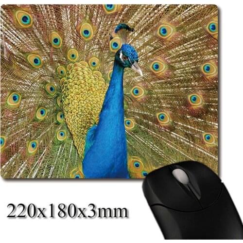 Peacock spreads its tail feathers image printed Heavy weaving anti-slip rubber pad office mouse pad Coaster Party favor gifts