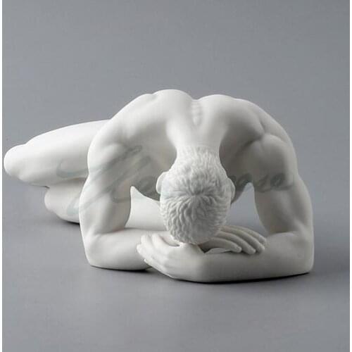 Creative ceramic matt glaze art male party posture bow birthday gift home ornaments hot style