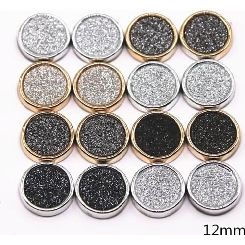 50pcs 12mm shiny round delicate Golden/white Buttons Home Garden Crafts Cabochon Scrapbooking DIY Accessories