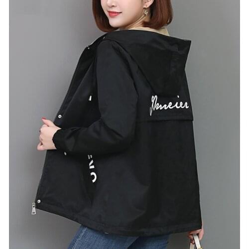 4XL Plus Size Womens Jacket 2020 New Autumn Korean Loose Hooded Female Jacket Casual Short Windbreaker Coat Outwear Lining H36