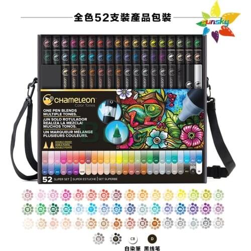 3 5 30 52 color UK original Chameleon pen double head gradient marker pen oil soft head change color Comic marker pen kids gift