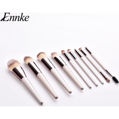 ENNKE 9 Pcs/Lot Micro Brushes Champagne Luxry Style Double Head Micro Brushes Highlight Beauty Tools Eyelash/Eyebrow Flame Brush