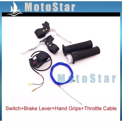 2 Stroke Minimto Hand Grips Kill Stop Switch Twist Throttle Blue Cable Alloy Brake Levers For 47cc 49cc Chinese Pocket Mini Bike
