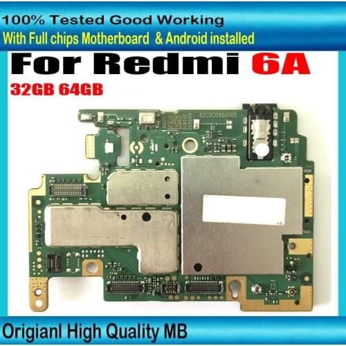 Mobile Electronic panel mainboard Motherboard unlocked with chips Circuits For Xiaomi RedMi hongmi 6A Logic board 16gb 32gb