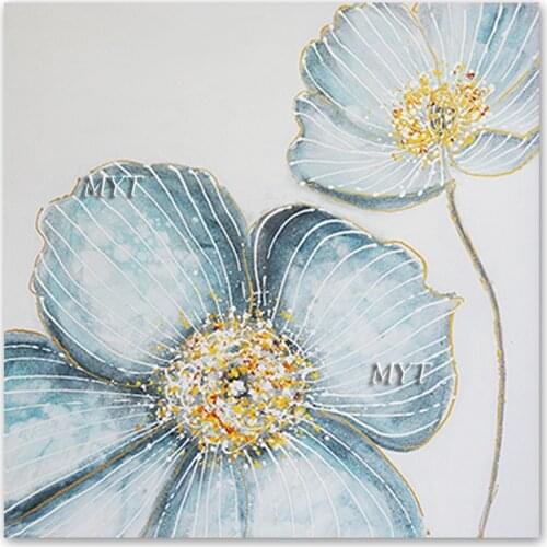 Handmade New Gold Foil Textured Flowers Oil Painting Canvas Picture Wall Decor Art No Frame Wall Hanging Canvas Artwork For Gift