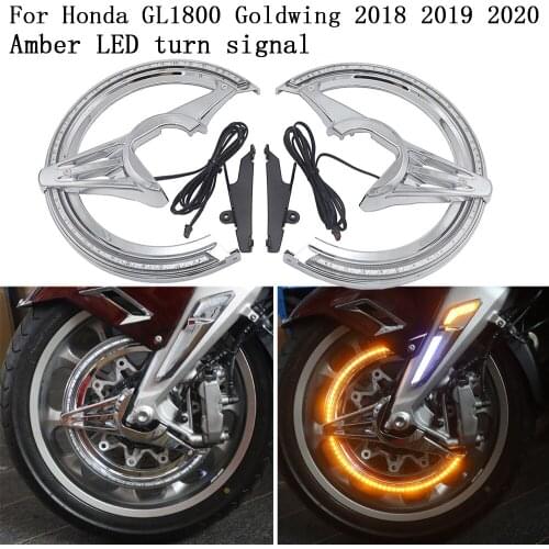 NEW Motorcycle Accessories Chrome Black Brake Disc Rotors Covers LED Cornering Lamp For Honda GL1800 Goldwing 2018 2019 2020