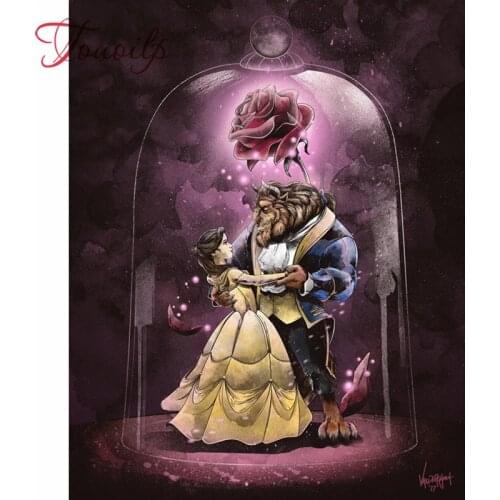 New 5D DIY Diamond painting Full Square/Round diamond embroidery beauty and Beast Cross Stitch Rhinestone Mosaic Decoration