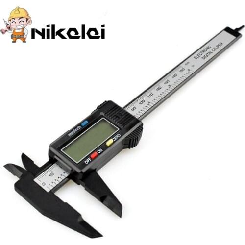 NEW Vernier Caliper 6" 0-150mm Carton Fiber Composites Calipers Gauge Micrometer with Extra-Large LCD Screen Plastic carbon